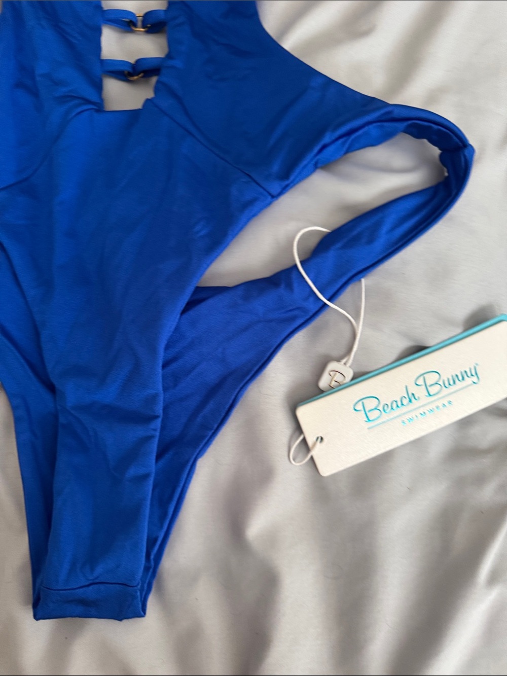 Beach Bunny Cobalt Blue Ladder Cutout One-Piece Swimsuit - Picture 4 of 10